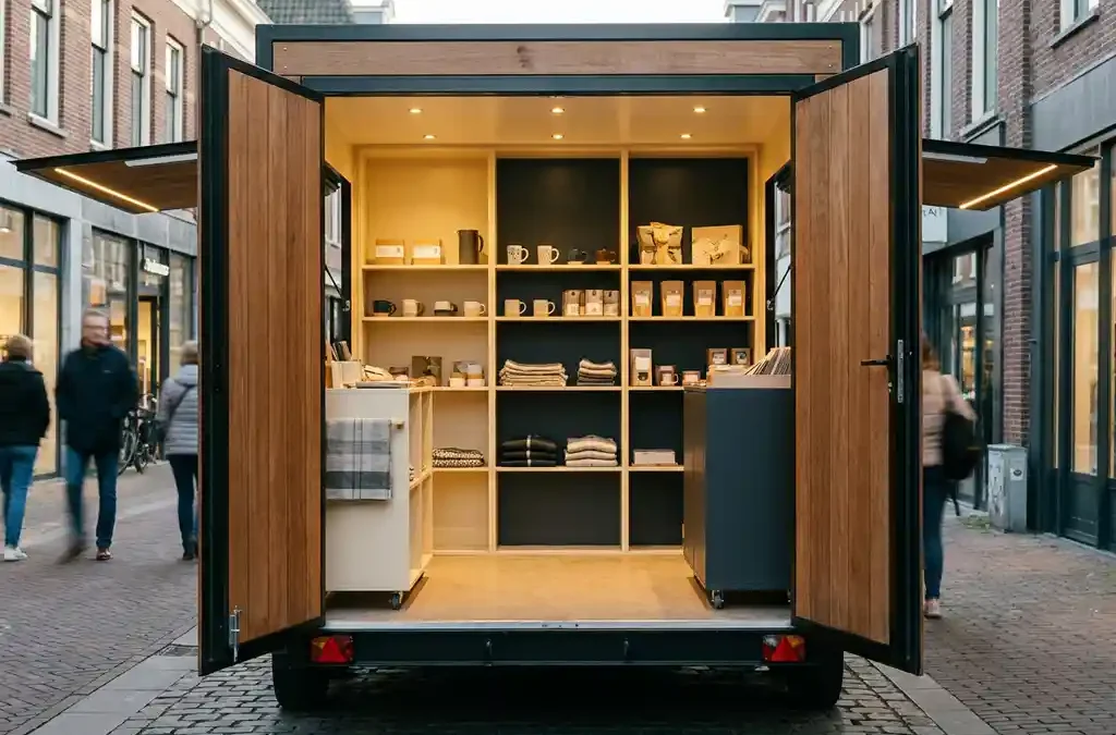 Wat kost een mobiele pop-up store huren inclusief inrichting?